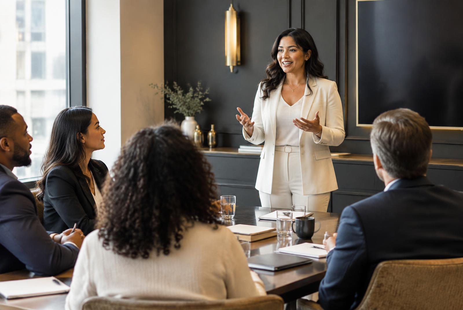 Sesión de capacitación para un equipo profesional