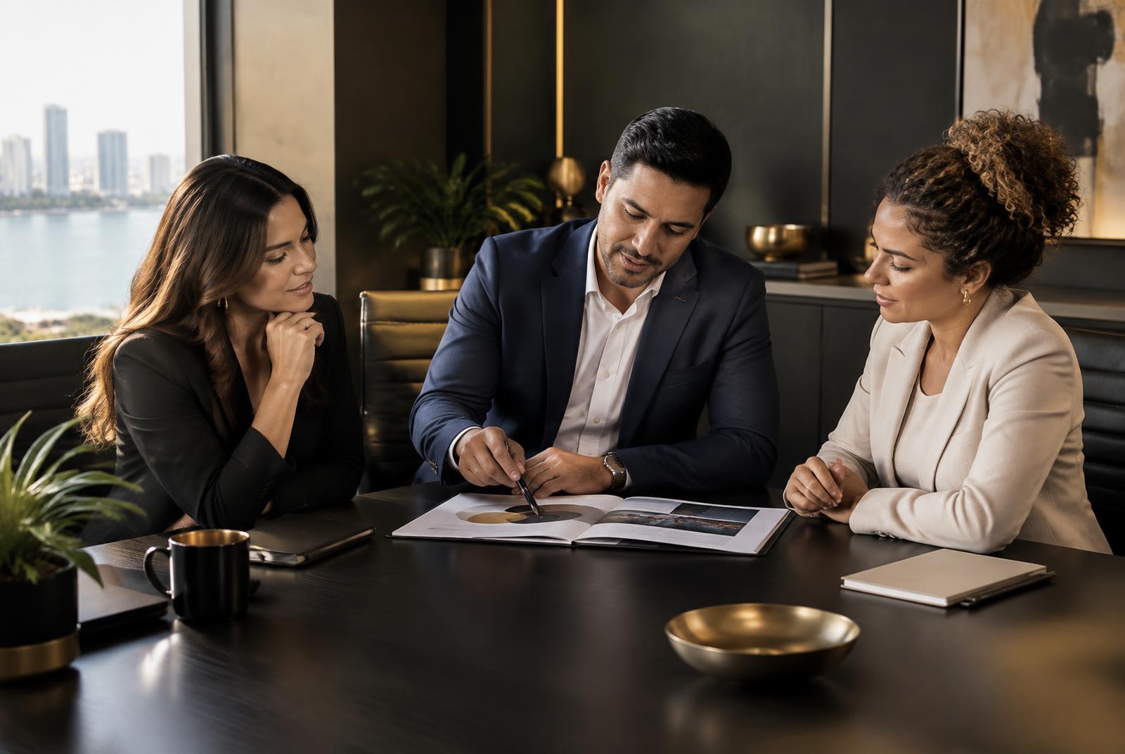Profesionales colaborando en una sesión de consultoría